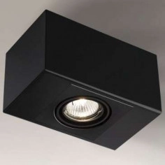 Natynkowa LAMPA sufitowa SETO H 1214 Shilo metalowa OPRAWA regulowana kostka cube spot czarna
