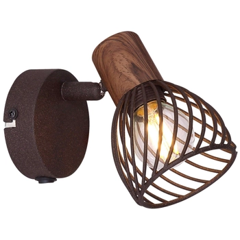 Kinkiet LAMPA ścienna ISABELLE 54817-1 Globo rustykalna OPRAWA metalowa klatka art deco rdzawa