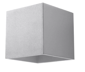 Kinkiet LAMPA ścienna SL.0058 metalowa OPRAWA przyścienna kostka cube szara