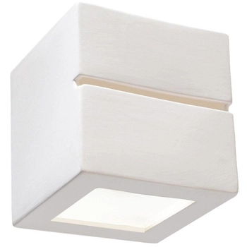Kinkiet LAMPA ścienna SL.0230 ceramiczna OPRAWA przyścienna kostka cube biała
