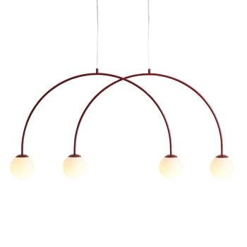 Skandynawska lampa wisząca UNA 1116L15_S kulista szklana czerwona