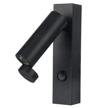 Ścienny punktowy kinkiet Miri LP-1507/1W BK LED 3W 3000K regulowany czarny