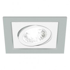 Wpuszczana LAMPA sufitowa BORYS D 03219 Ideus podtynkowa OPRAWA kwadratowa do zabudowy srebrna biała
