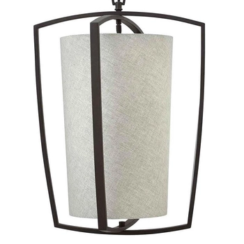 Lampa wisząca na łańcuchu Blakely HK-BLAKELY-3P-KZ Hinkley tkanina brąz beż