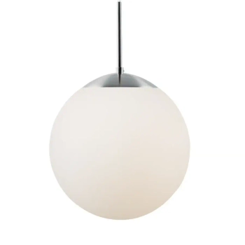 Wisząca lampa szklana kula CAFE 39563001 do salonu biały srebrny
