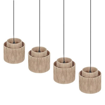 Wielopunktowa lampa wisząca SMILLA 366800436 boho z juty beżowa czarna