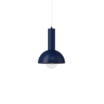 Lampa wisząca granatowa VITRUM metalowa kopuła 1xE27 nad wyspę 41639