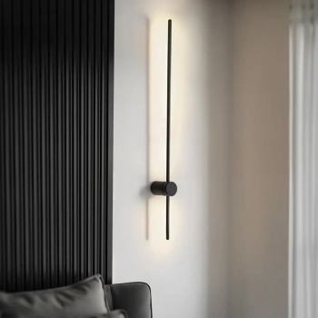 Minimalistyczny kinkiet ścienny BALI 1813 czarny LED 13W 3000-6000K CCT belka