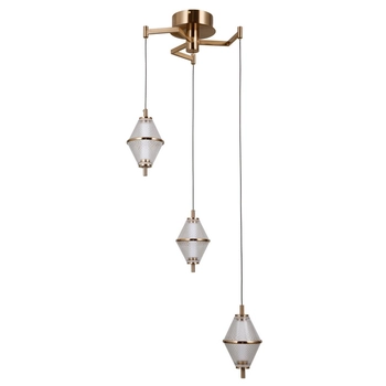 Zwieszana lampa Fuente PND-34395-3-HBR LED 45W 3000K złoty przezroczysty