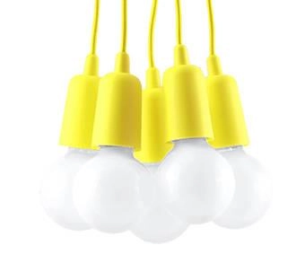 Wisząca LAMPA industrialna SL.0580 pająk OPRAWKA przewody ZWIS kable żółta