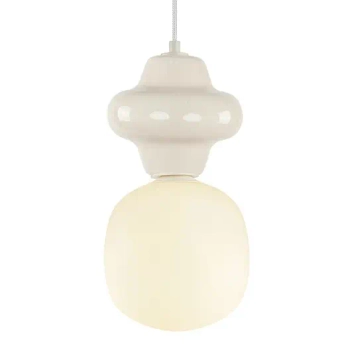 Ceramiczna zwisająca lampa Latera PND-94331-1S-GRN nad kanapę biały