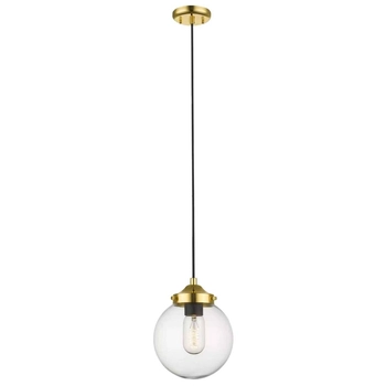 LAMPA wisząca RIANO P0454-01D-F7AC Zumaline szklana OPRAWA kula ZWIS loftowy ball złoty czarny przezroczysty