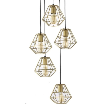 Wisząca lampa loft kaskadowa Diamond 3216 TK Lighting druciana złota