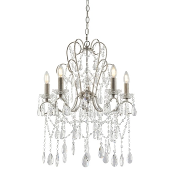 Świecznikowy żyrandol L&-196209 Light& pałacowy srebro postarzane