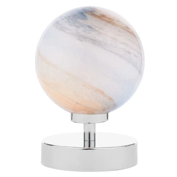 Okrągła lampa stołowa Esben ESB4150-07 szklana kula chrom