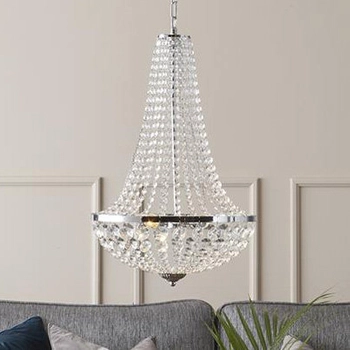 Glamour lampa wisząca Granso 104890 nad stolik łańcuszki chrom