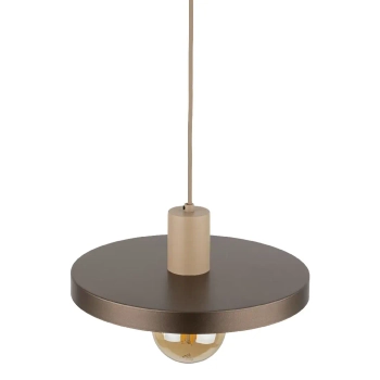 Wisząca lampa nad stół Sila 10757 dysk metalowy brązowy