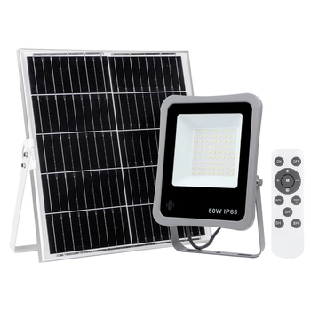 Stojąca lampa solarna Bares SLR-73142-50W Italux LED 50W 4000K IP65 do ogrodu szary