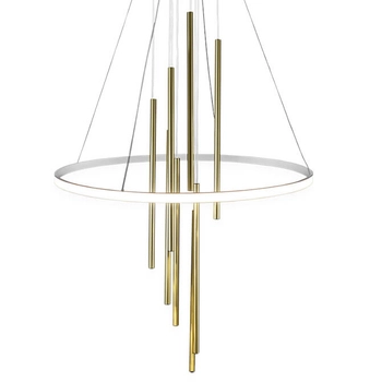 Wisząca lampa salonowa Luna 8979 Amplex pierścień nad stół mosiądz