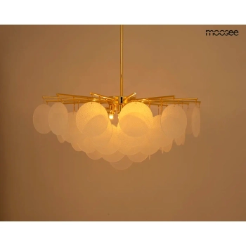 Żyrandol SUONO złoty biały MSE1501100566 8xE14 szklany glamour