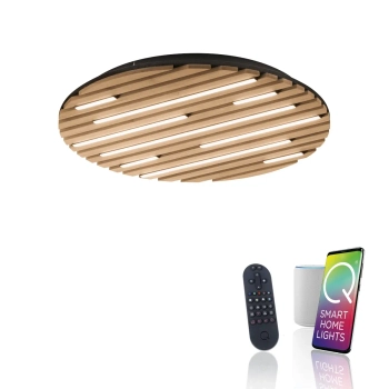 Okrągła lampa sufitowa Q-AKUSTIK brązowa 6421-79 1xLED 38W 2700-5000K CCT