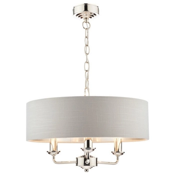 Lampa wisząca Sorrento LA3718272-Q Laura Ashley abażur nikiel szara