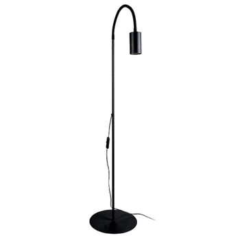 Czarna lampa podłogowa Eye 8935 z elastycznym peszlem do salonu