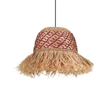 Rustykalna lampa wisząca FANLIZA LE45358 drewniana brązowa