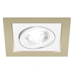 Wpust LAMPA sufitowa BORYS D 03220 Ideus kwadratowa OPRAWA do zabudowy beżowa biała