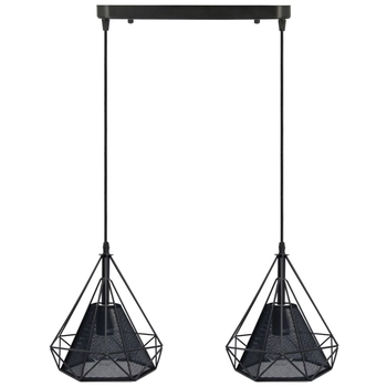 Industrialna LAMPA wisząca 8803/2 ZWIS - 07 Elem loftowa OPRAWA metalowy druciak zwis czarny