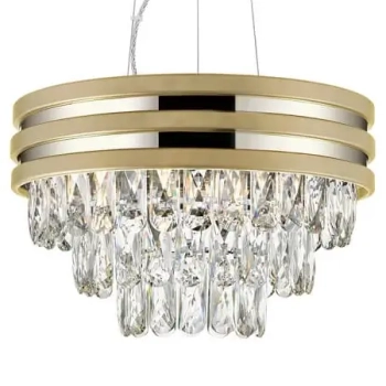 Lampa wisząca NAICA P0525-04A-F4V6 kryształowa glamour crystal zwis złoty