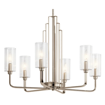 Wisząca lampa QN-KIMROSE6-PN w stylu Art Deco nikiel