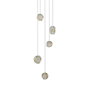Wisząca lampa EUFORIA złoty AZ6738 5xLED 30W 3000K ściemnialna nad stół