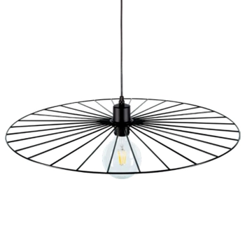 Lampa wisząca ANTONELLA 189449104 loftowa metalowy druciany kapelusz czarny