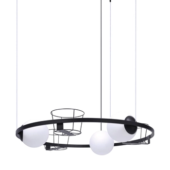 Kuchenna lampa wisząca PLANT 5005 Zumaline kwietniki kule czarna biała