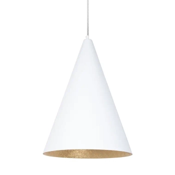 Minimalistyczna lampa wisząca VESUVIO 41026 stożek kompozyt biały