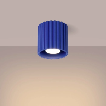 Sufitowa lampa tuba AURA SL.1809 ryflowana niebieska GU10