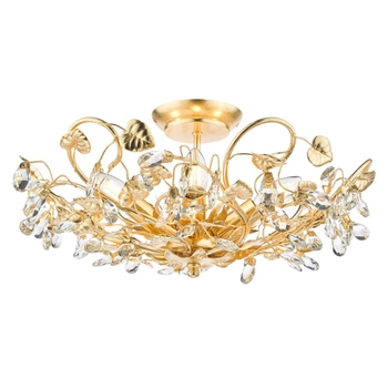 Sufitowa lampa Audley AUD5435-EH Dar Lighting glamour kryształy liście złota