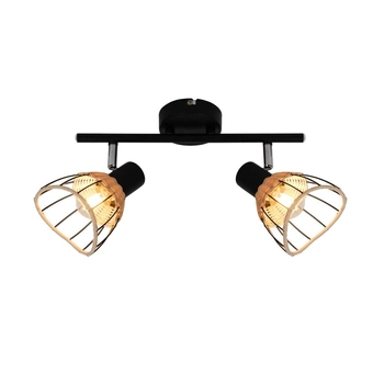 Ruchoma lampa sufitowa Gent do przedpokoju czarna brązowa