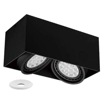 Sufitowa LAMPA plafon Cardi II Nero + Ufo Bianco Orlicki Design ruchoma OPRAWA metalowa prostokątna czarna biała