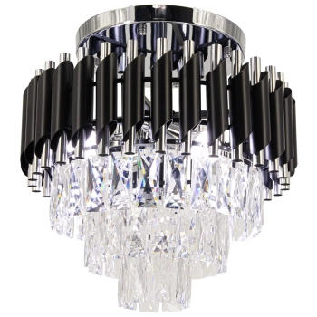 Kryształowa sufitowa lampa Toledo 6260/4B 8C BL do salonu czarny chrom