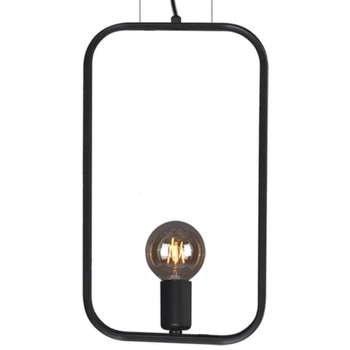 Żyrandol LAMPA wisząca Kros K-4690 Kaja metalowa OPRAWA prostokątny ZWIS ramka frame czarna