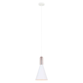 Wisząca LAMPA loft KHALEO MDM-3030/1 W+COP Italux metalowa OPRAWA industrialny ZWIS stożek miedź biały