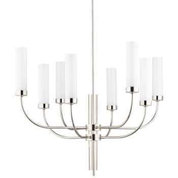 Żyrandol do salonu Mussa MUS-ZW-8 (N) podłużne tuby białe nikiel