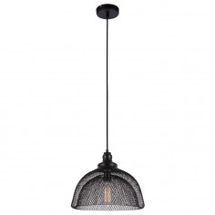 LAMPA wisząca JULIENNE MDM-2546/1L Italux ażurowa OPRAWA metalowy ZWIS vintage siatka drut kopuła czarna