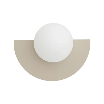 Ścienna lampa kulista SATURN biała beżowa do jadalni kula ball 1xG9 szklana półokrąg 12603
