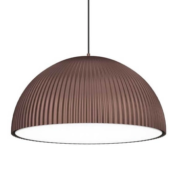 Kopułowa lampa wisząca Gandra 5039 Shilo do salonu karbowana brązowa