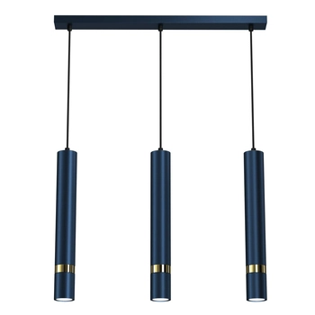 Stylowa lampa wisząca Joker do salonu niebieska złota