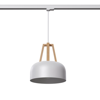 Lampa wisząca z żarówką CASCO MYL.00194 3-fazowa kopuła biały brązowy