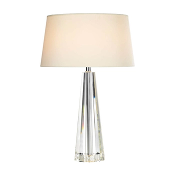 Stołowa lampa Cyprus CYP4208 Dar Lighting do salonu tkanina szkło kryształ biały